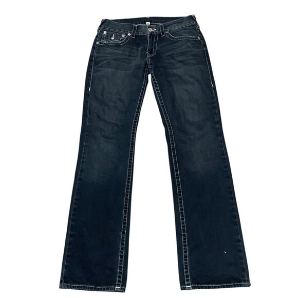 True Religion  Basic Straight World Tour 5 Pocket Denim Blue Jeans Men's Sz 31 - Picture 1 of 10